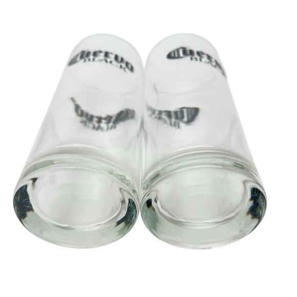 Cuervo Black Glasses 2 Clear Barware Advertising Cursive L Mark Libbey 6 In Tall - Picture 4 of 9
